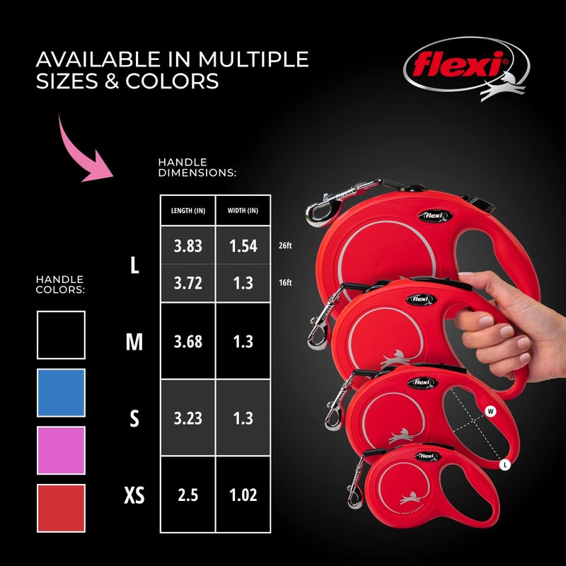 FLEXI New Classic Cord Retractable Dog Leash for Medium Dogs up to 44 lbs. â€“ 16 ft., Black | Tangle-Free Pet Walking Leash with One-Handed Brake, Pause, Lock|German Quality Product - Image 5